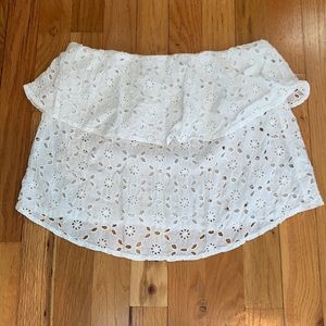 White Eyelet Crop Top